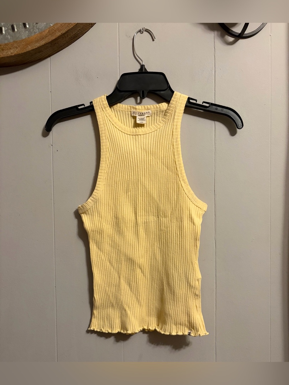 Billabong Pale Yellow Ribbed Tank